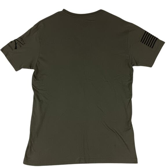 Grunt Style T Shirt Mens L Army Green Grumpy Old Vet Flag Patriotic - Picture 2 of 11